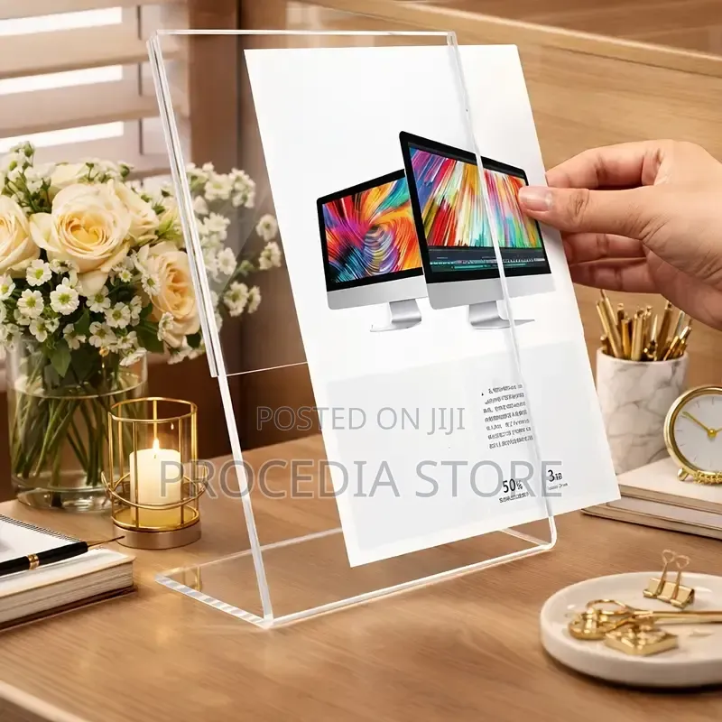 A5 Menu Qr Code Acrylic Paper Holder, Plexiglass Table Display Stand
