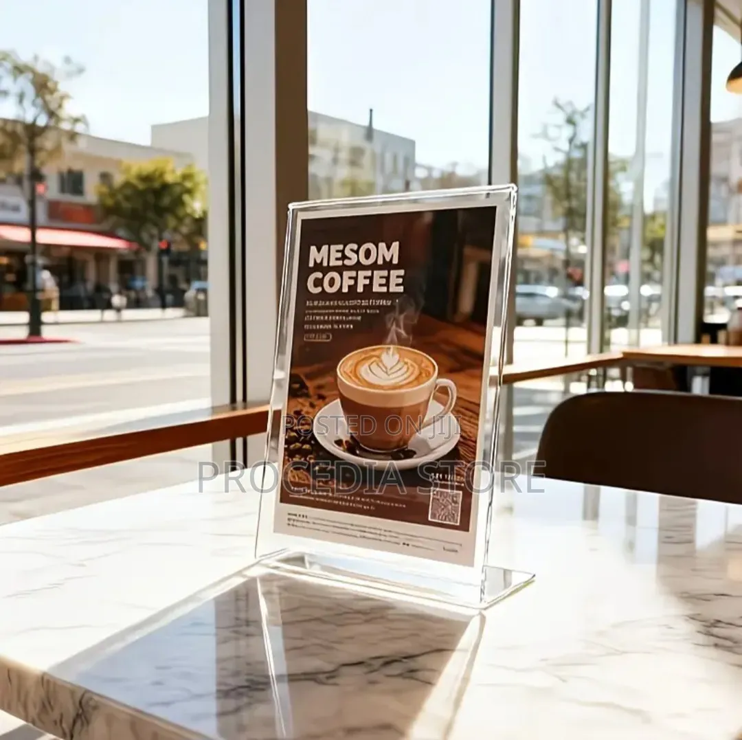 A5 Menu Qr Code Acrylic Paper Holder, Plexiglass Table Display Stand