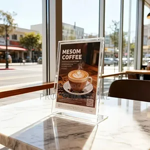 A5 Menu Qr Code Acrylic Paper Holder, Plexiglass Table Display Stand
