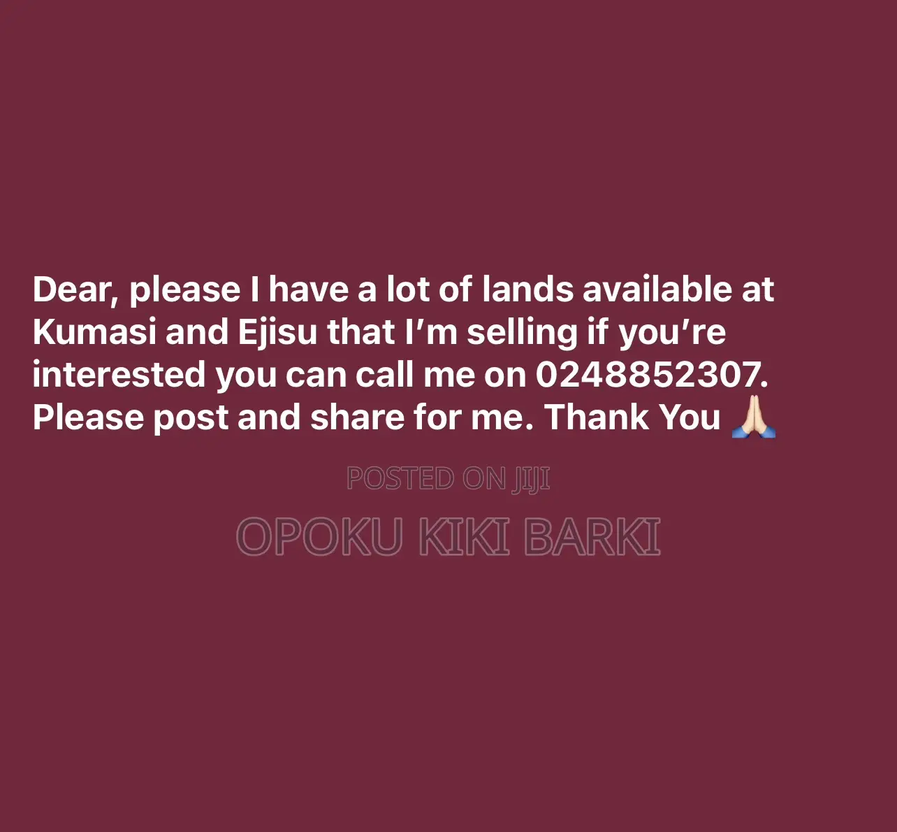 90ft X 80ft Plot of Land at Ejisu