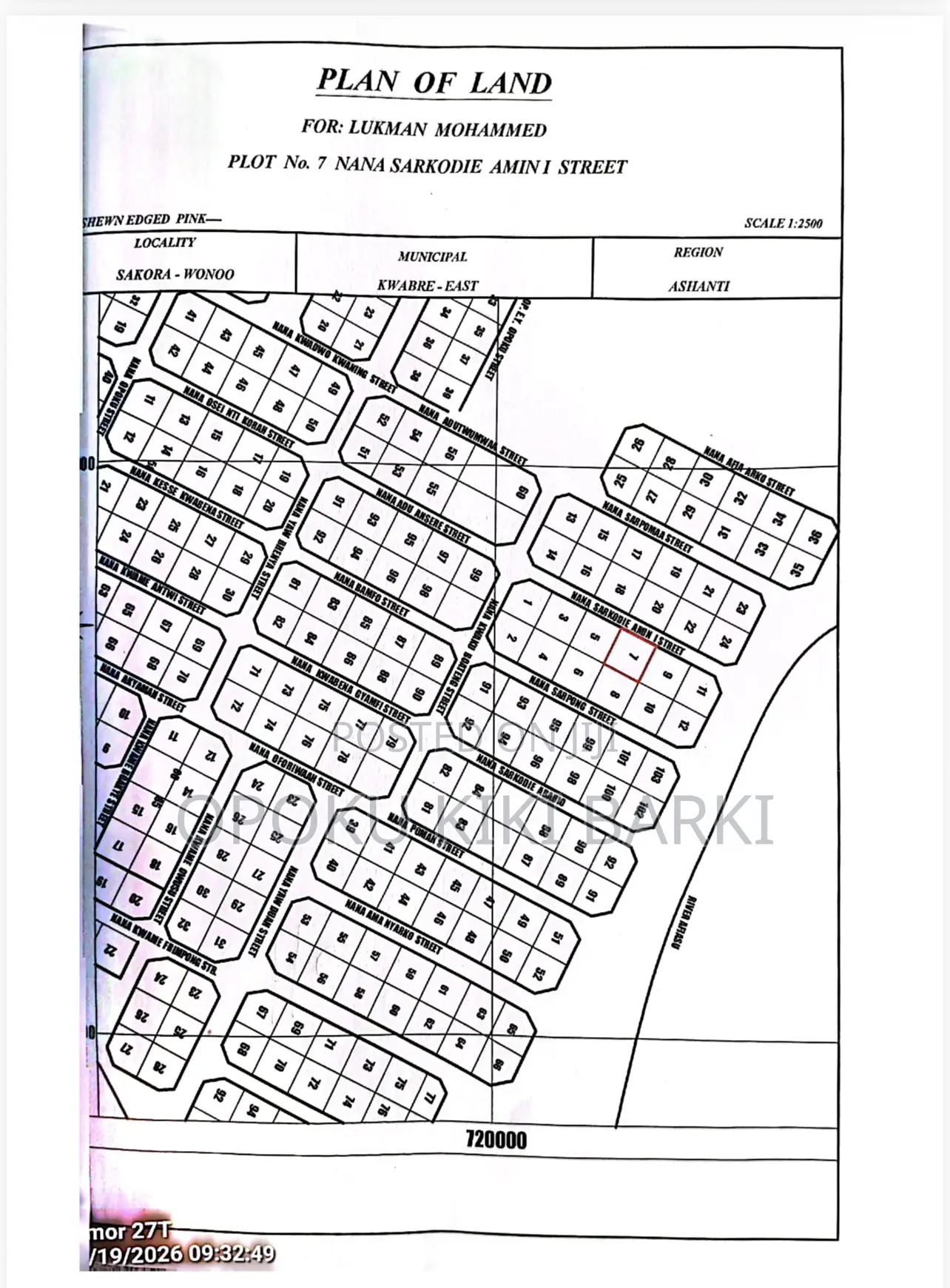 90ft X 80ft Plot of Land at Ejisu