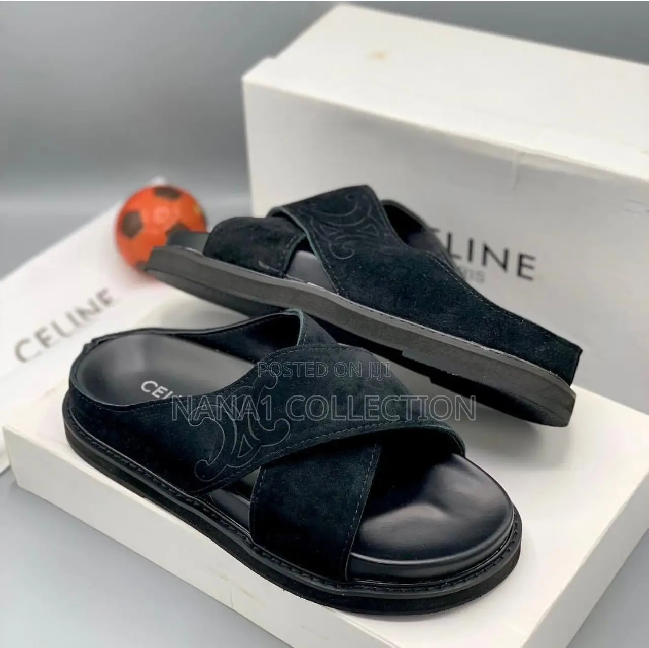 Celine Crossover Suede Leather Slippers