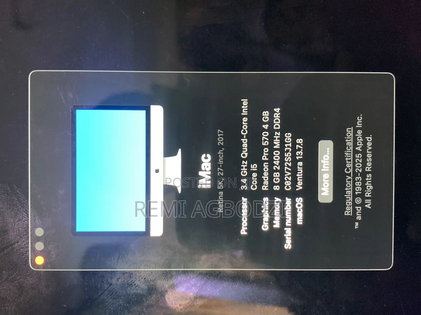 Desktop Computer Apple iMac 8GB Intel Core i5 SSD 1T