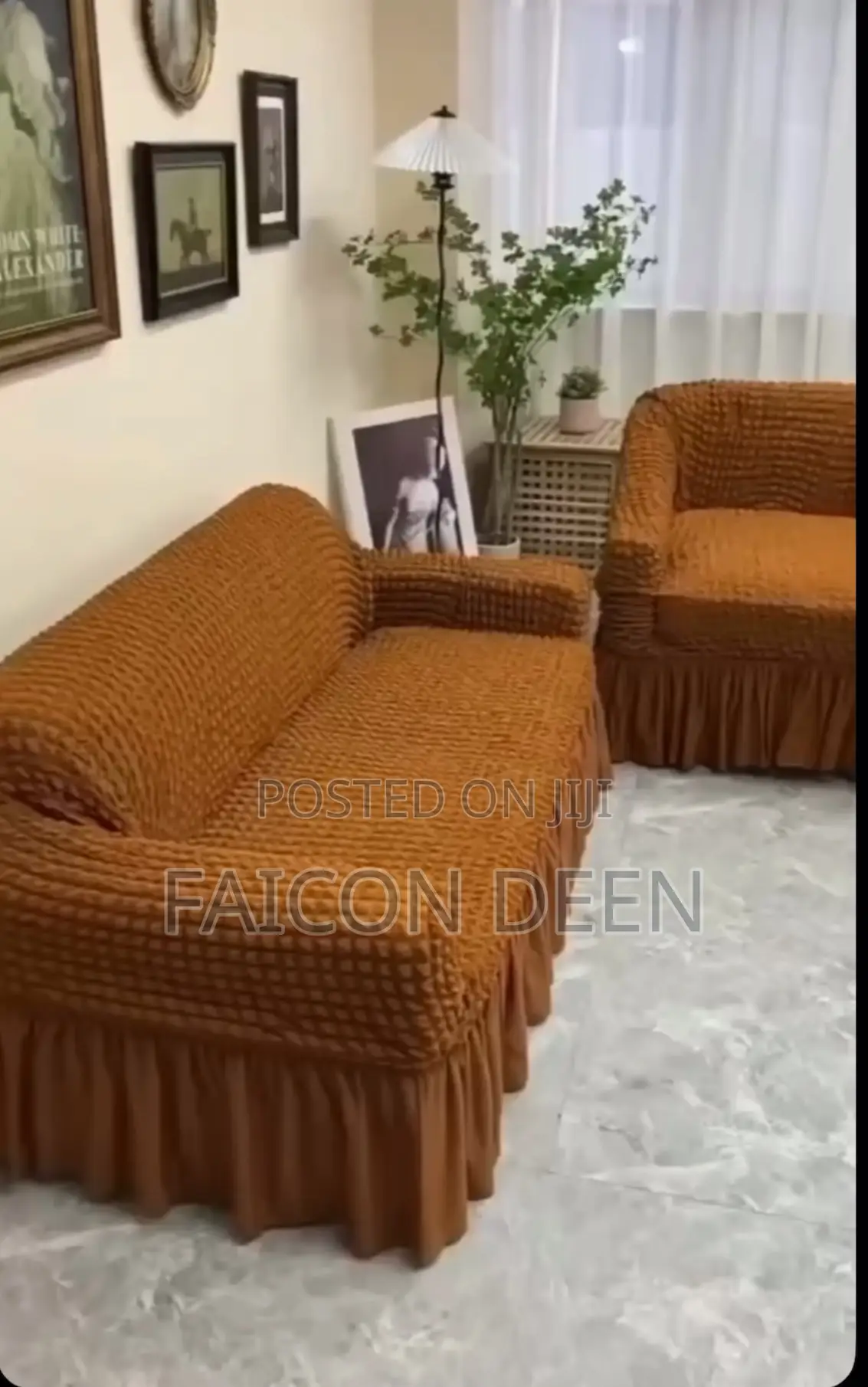 Full Length Skirt For A Classy Look(4 Pcs Cotton Sofa Skirt Covers