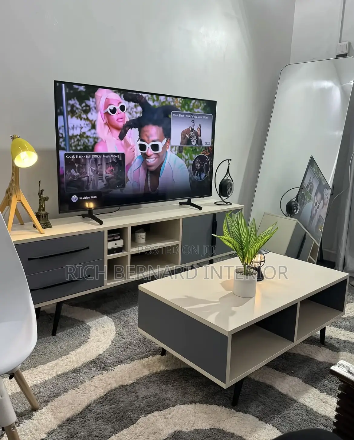Modern 6 Feet Tv Stand + 4 Feet Center Table