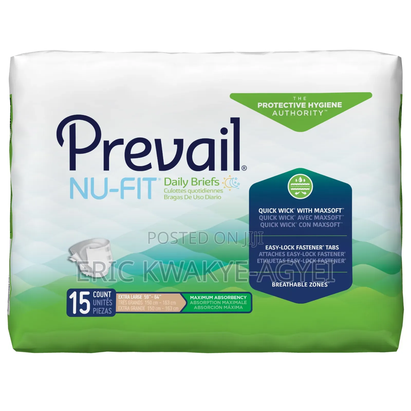 Nu-Fit Daily Briefs, Incontinence, Max Absorbency, Xl, 15