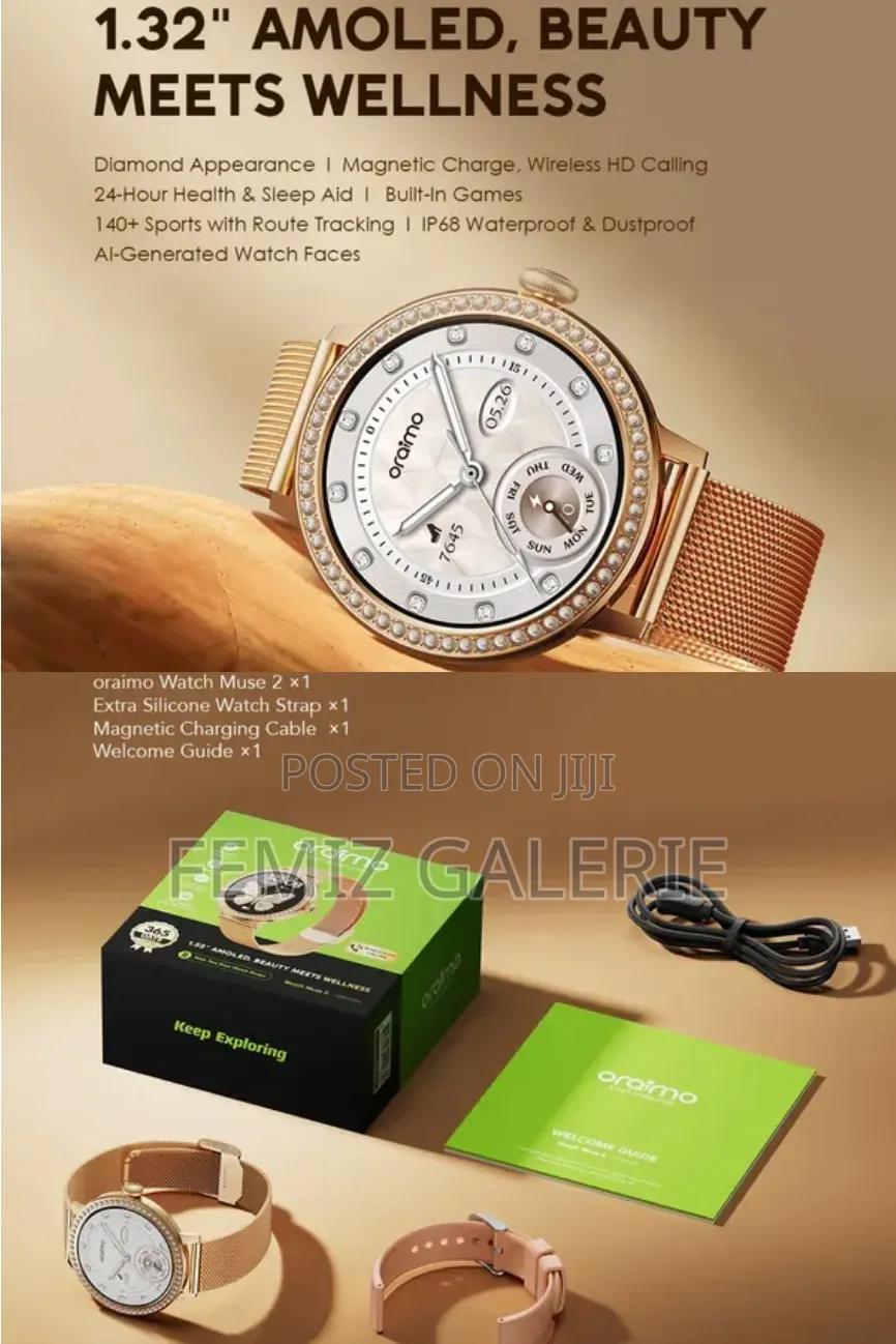 Oraimo Watch Muse 2 1.32" Amoled Diamond Appearance Smart Watch