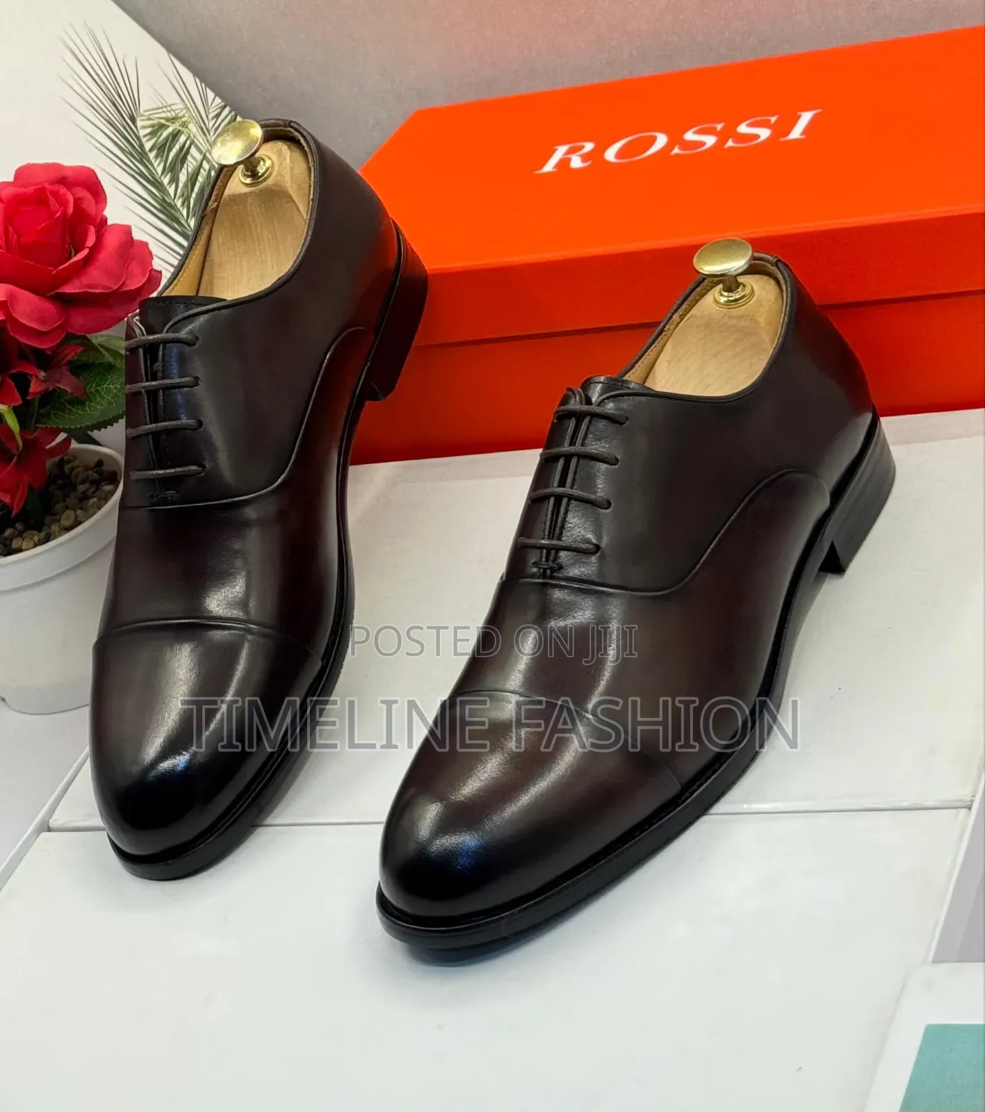 Genuine Leather Rossi Coffee Brown Oxford Men's Shoes
