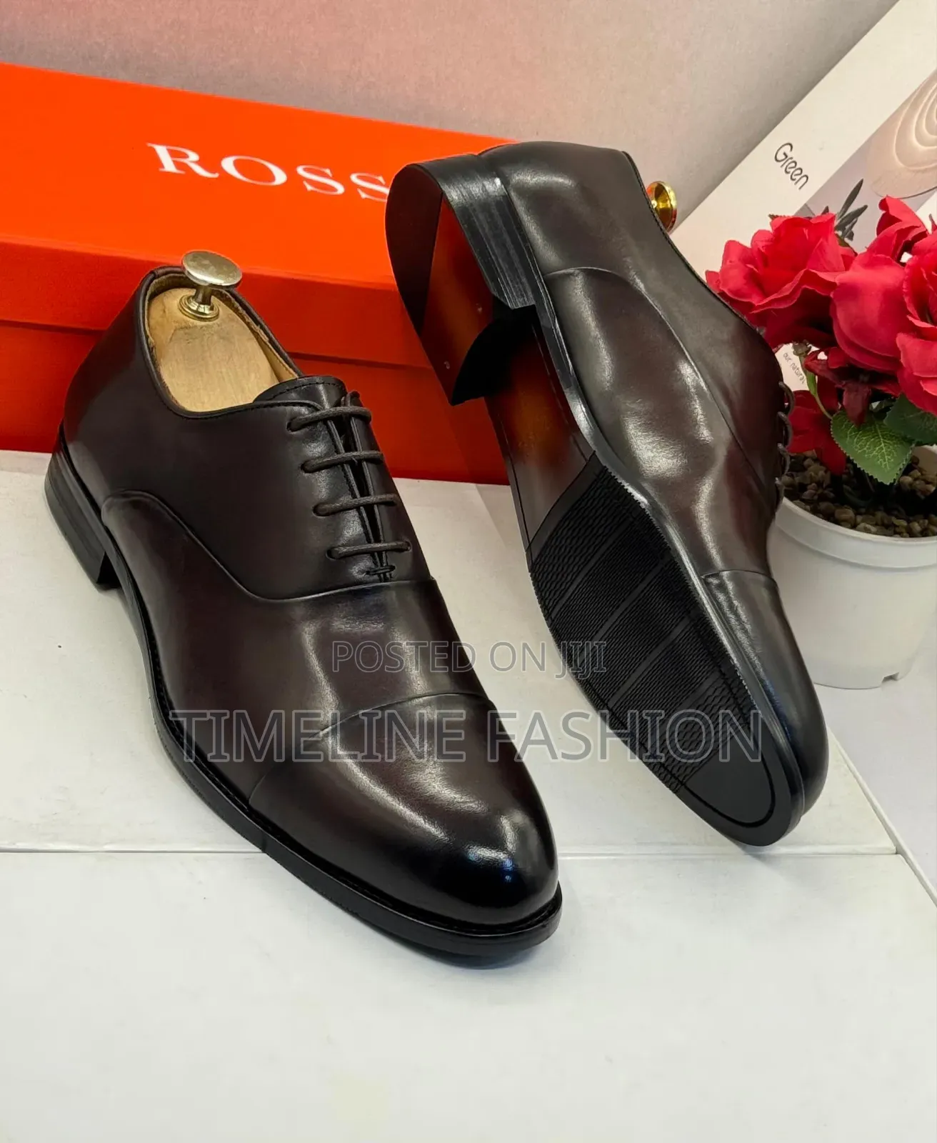 Genuine Leather Rossi Coffee Brown Oxford Men's Shoes