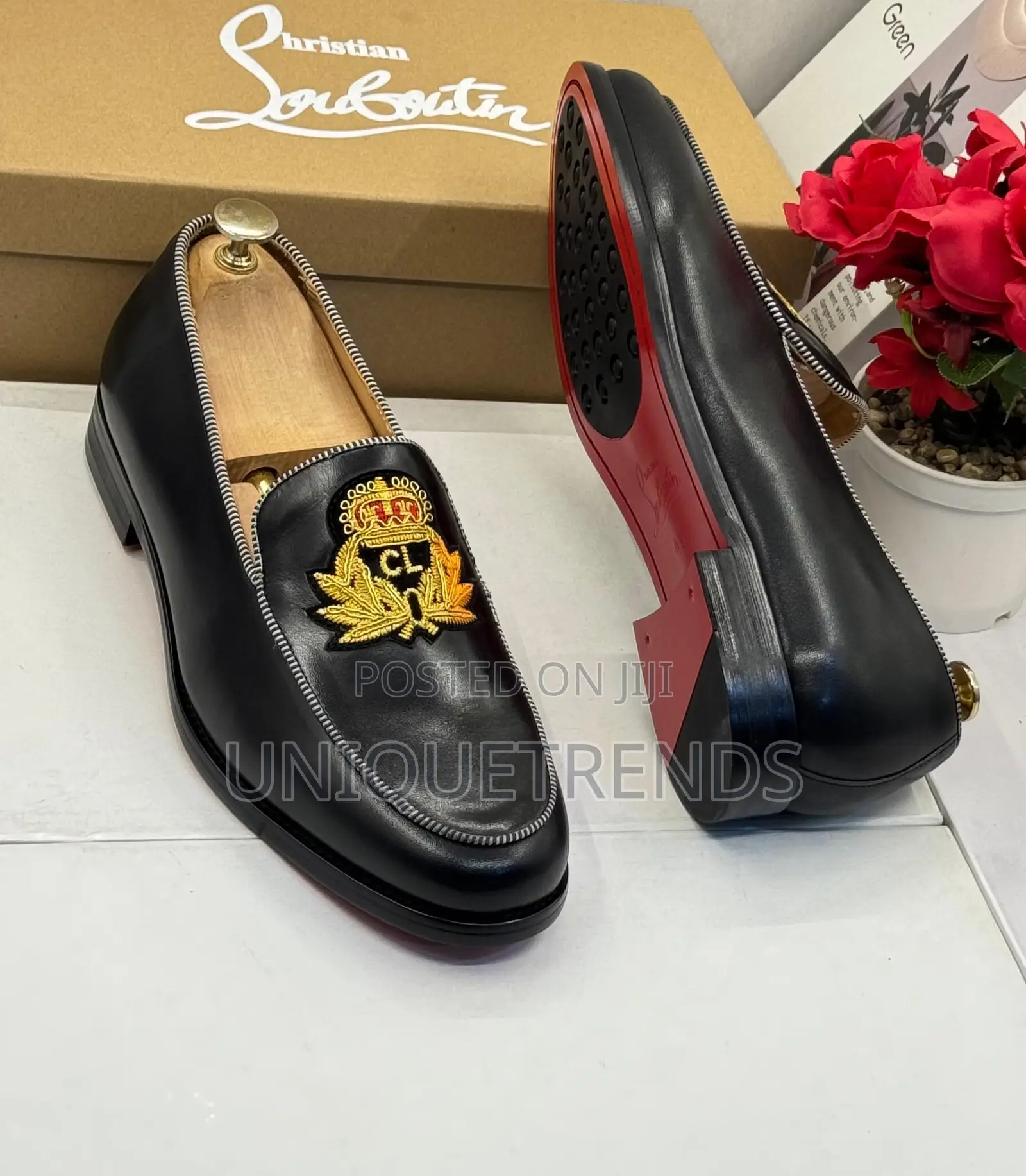 Classic Christian Louboutin Black Leather Loafers