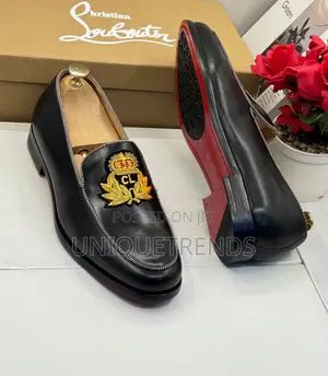 Classic Christian Louboutin Black Leather Loafers