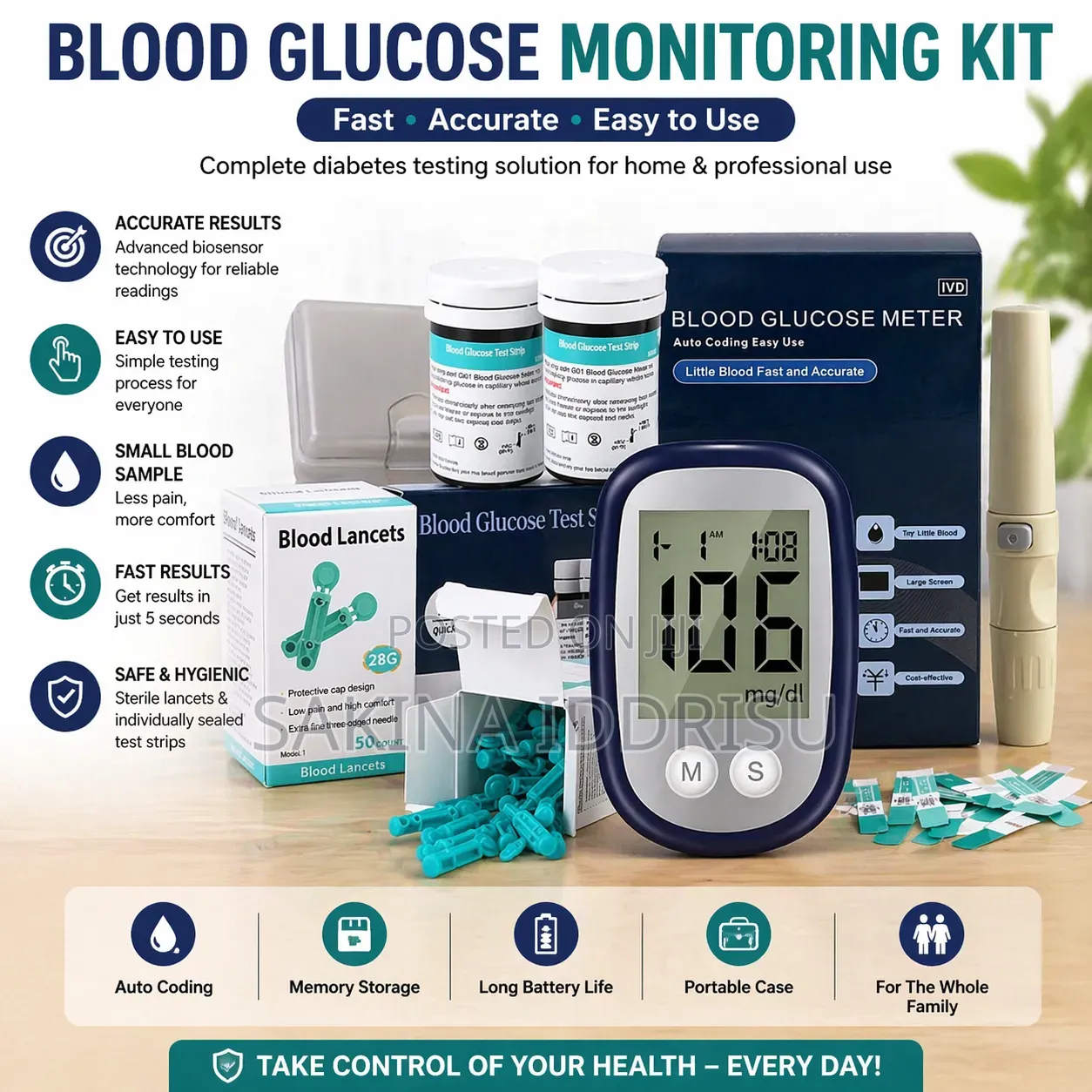 Simcheck Ds-6 Blood Glucose Monitoring Kit – Accurate, Fast Reliable