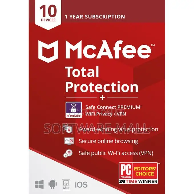 McAfee Total Protection 10 Devices 1 Year