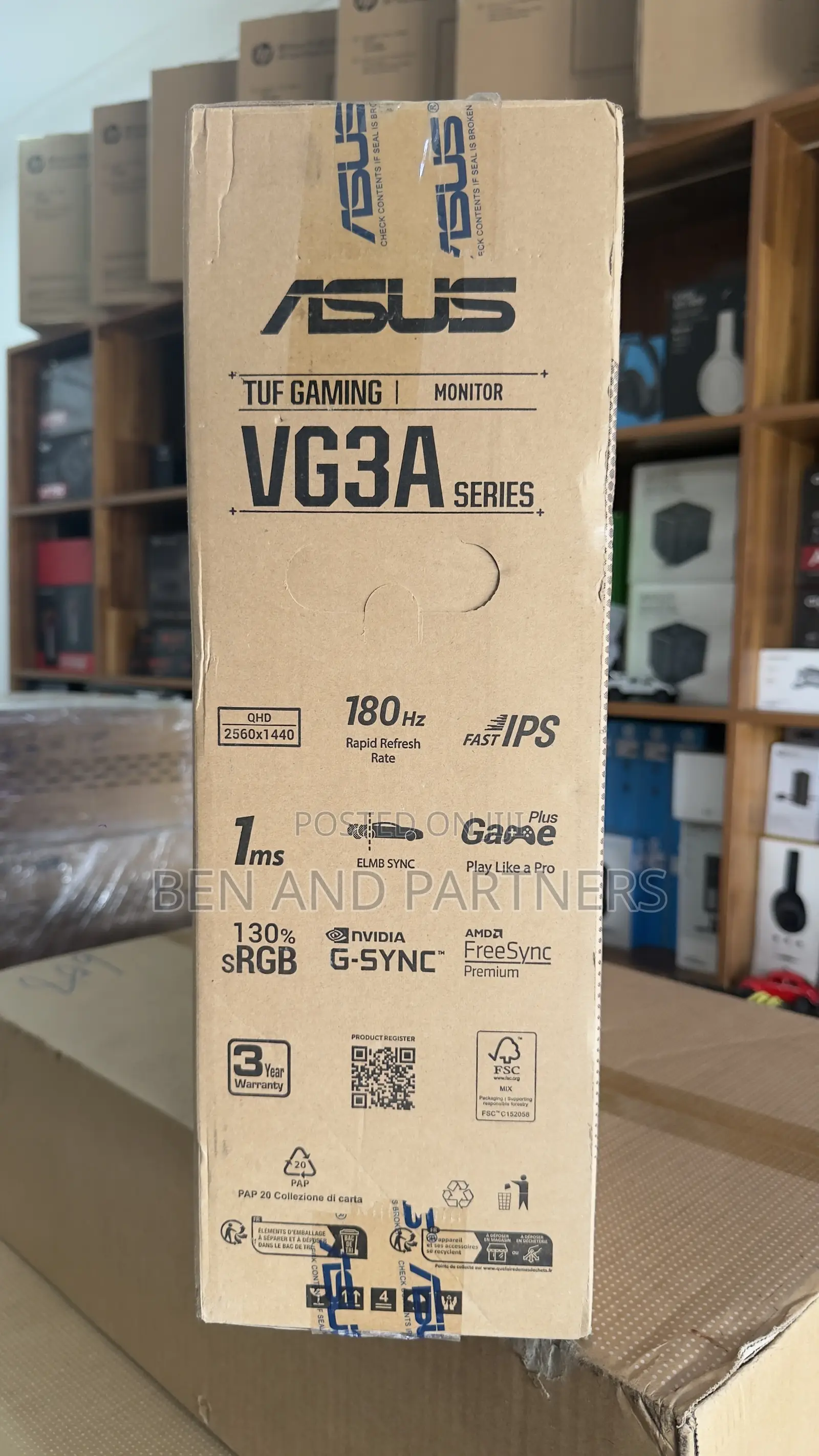 Asus Tuf 27", Qhd, Ips, 1ms, 130% Aasrgb, G-Sync Gaming Monitor