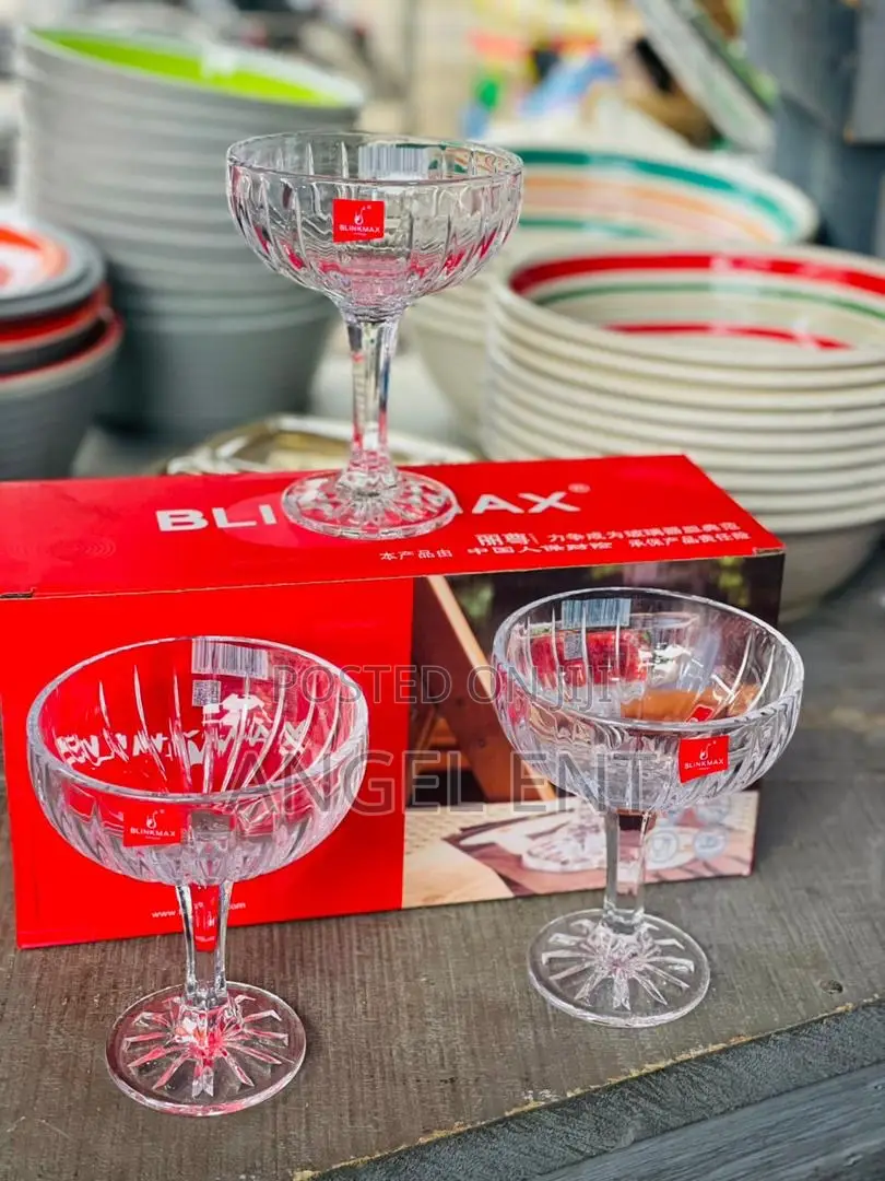 Crystal-Cut Stemmed Glasses Available as Seen (Location: Kumasi)