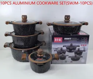10-Piece Granite Cookware With Cast Aluminum With Non-Stick Coating