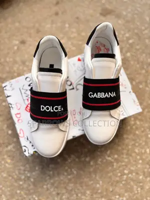 Original Dolce Gabbana White Leather Sneakers