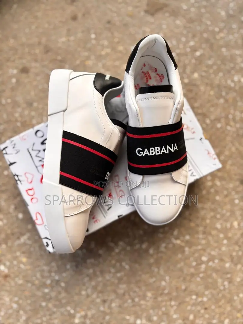 Original Dolce Gabbana White Leather Sneakers