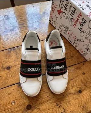 Original Dolce Gabbana White Leather Sneakers