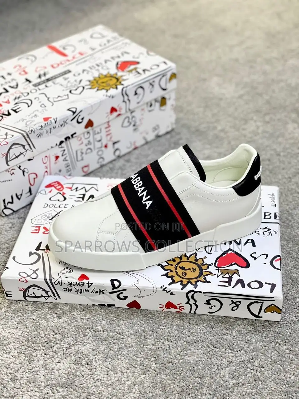 Original Dolce Gabbana White Leather Sneakers for sale - Sparrows ...