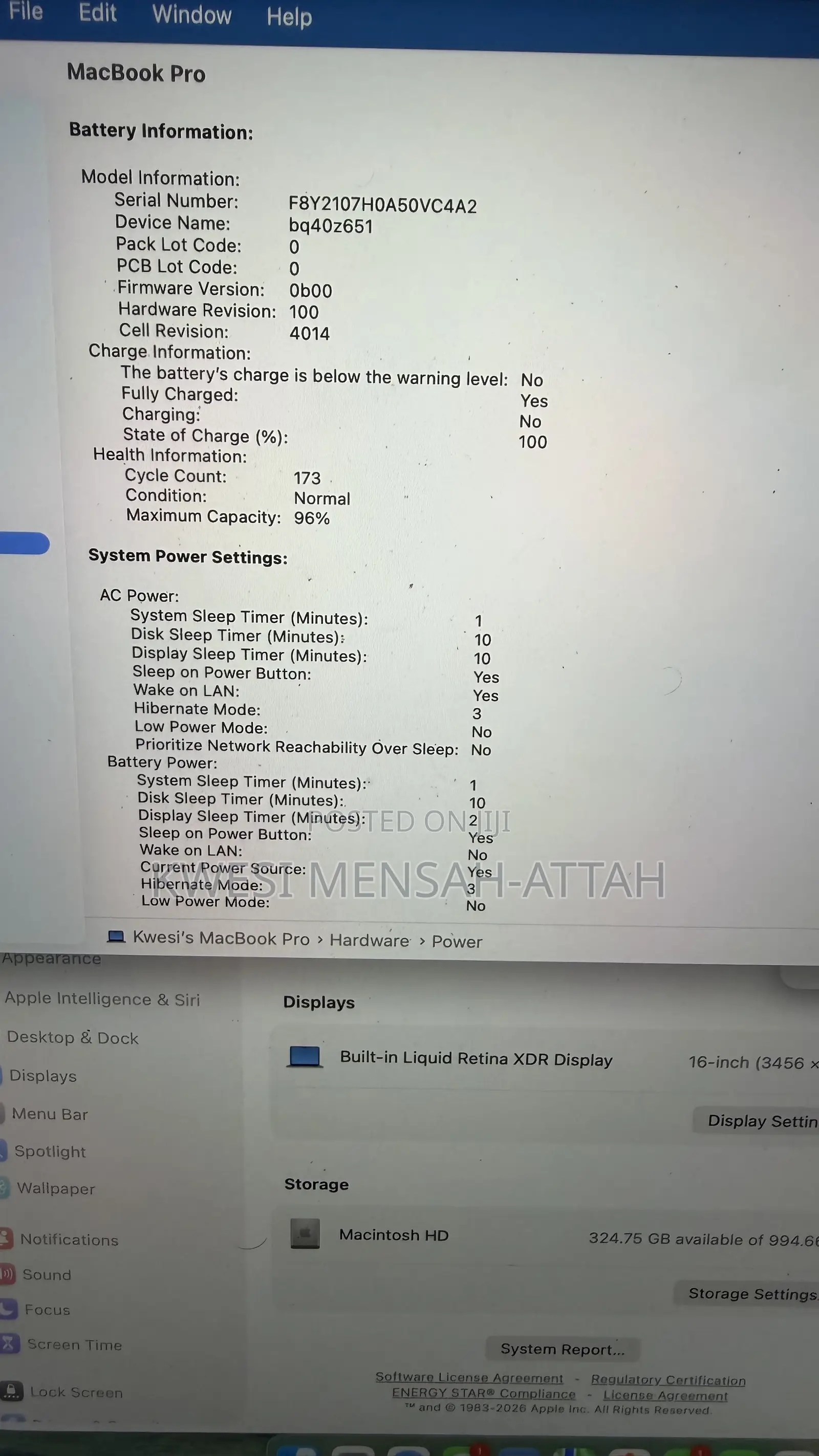 Laptop Apple MacBook Pro 16GB Apple M1 Pro SSD 1T