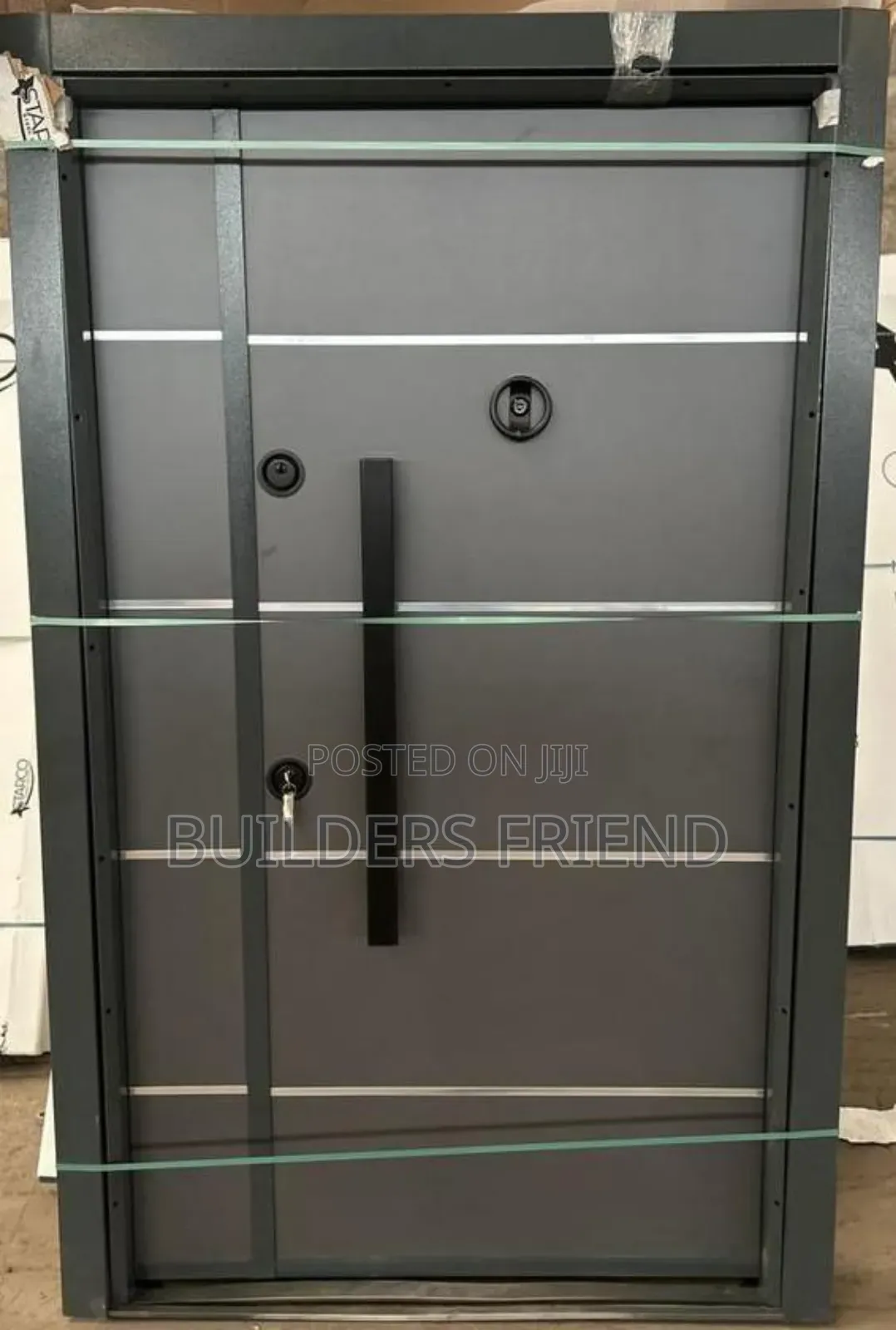 Gray Turkish Heavy One Half Security Door+Accessories