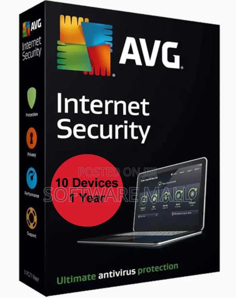 Avg Internet Security 10 Devices 1/2/3 Year