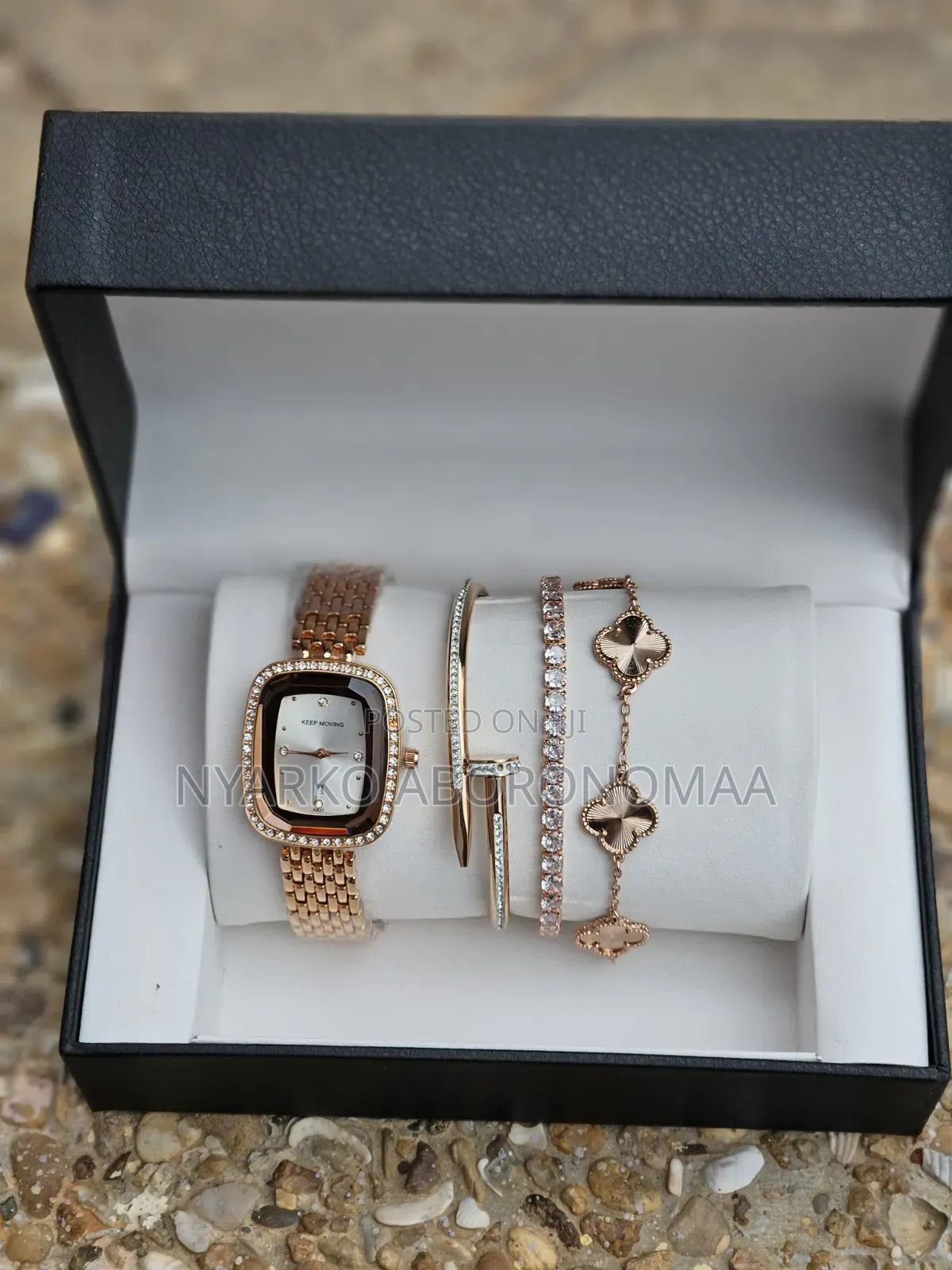 Classy Ladies Watch and Bracelet Jewelry Set