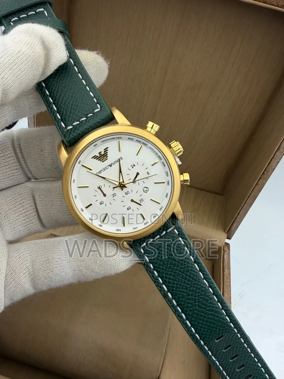 Emporio Armani Chronograph – , Leather Strap | Brand New