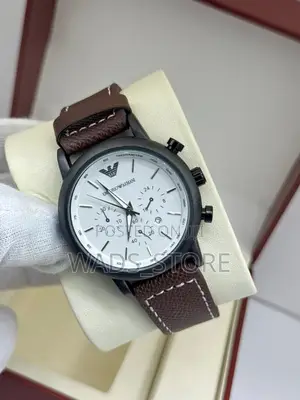 Emporio Armani Chronograph – , Leather Strap | Brand New