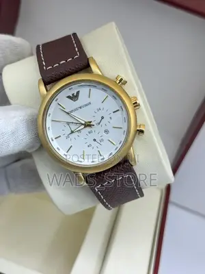 Emporio Armani Chronograph – , Leather Strap | Brand New