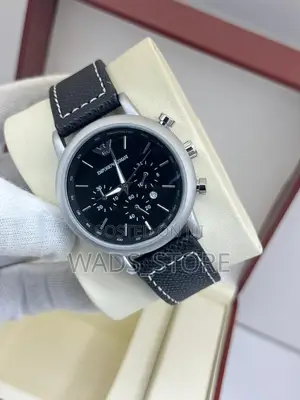 Emporio Armani Chronograph – , Leather Strap | Brand New
