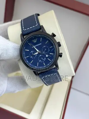 Emporio Armani Chronograph – , Leather Strap | Brand New