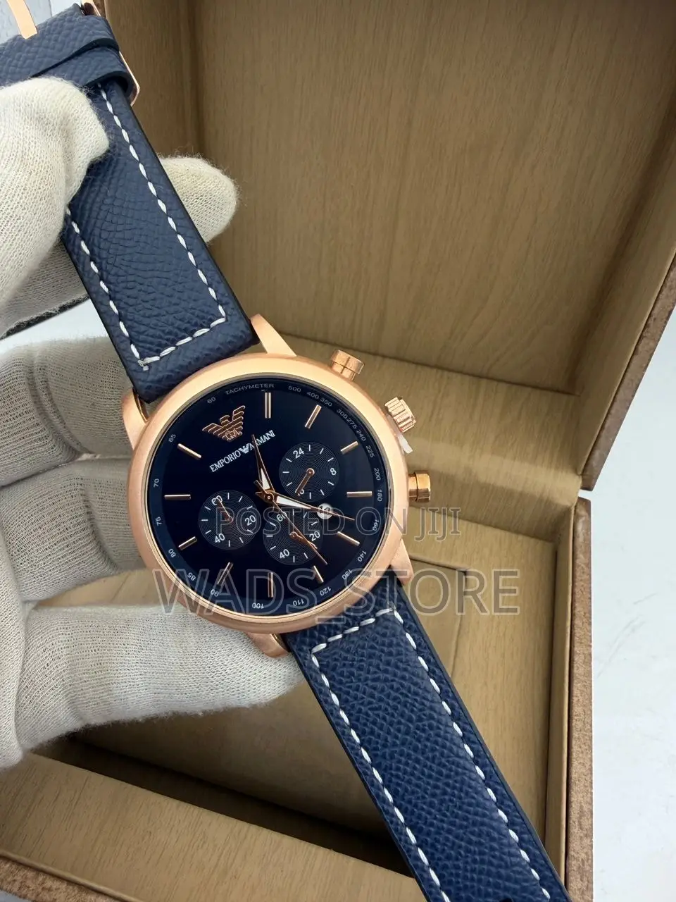 Emporio Armani Chronograph – , Leather Strap | Brand New