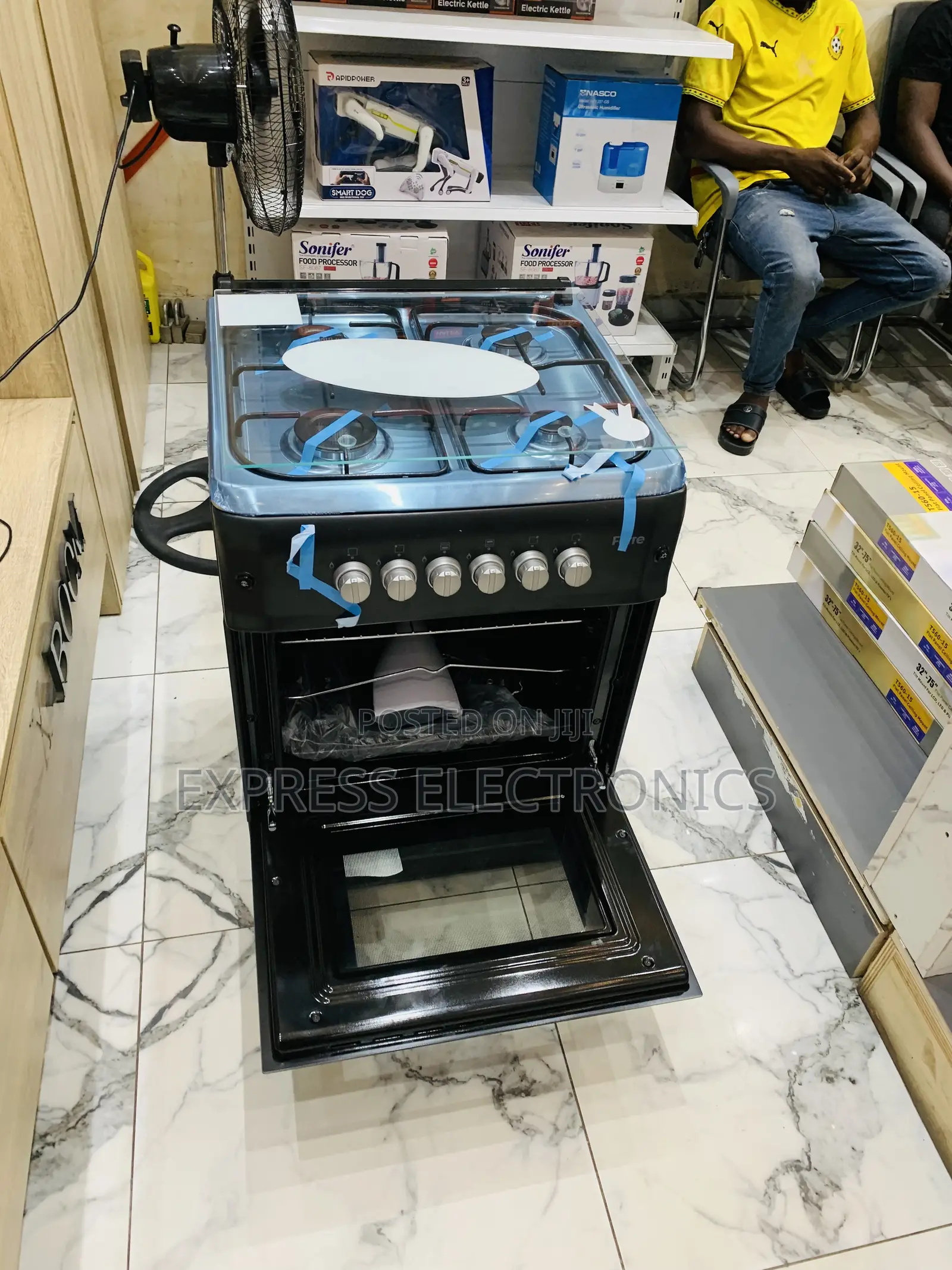 Call and Order for Gas Cooker Oven Blavk 60/60 4burner
