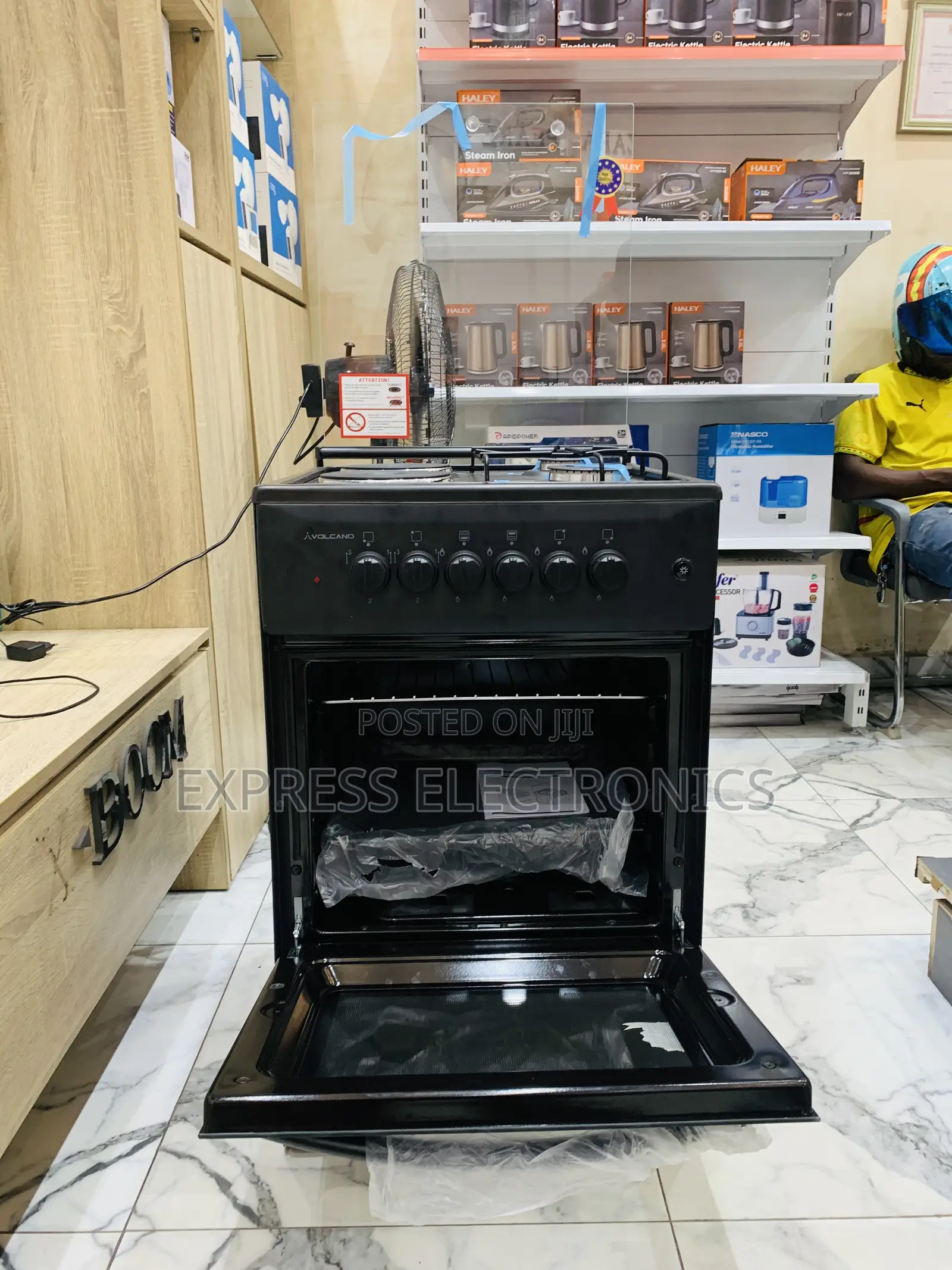 Lovely New Blavk 2-2 Stove Gas Electric Cooker Oven