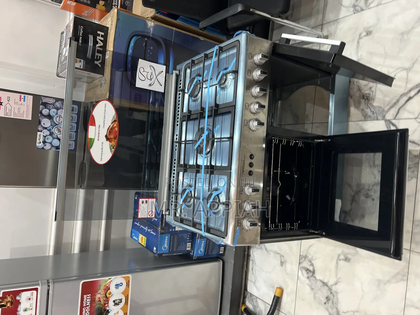 Get Affordable Mediatech 5 Gas Burner With Grill(Gray) 