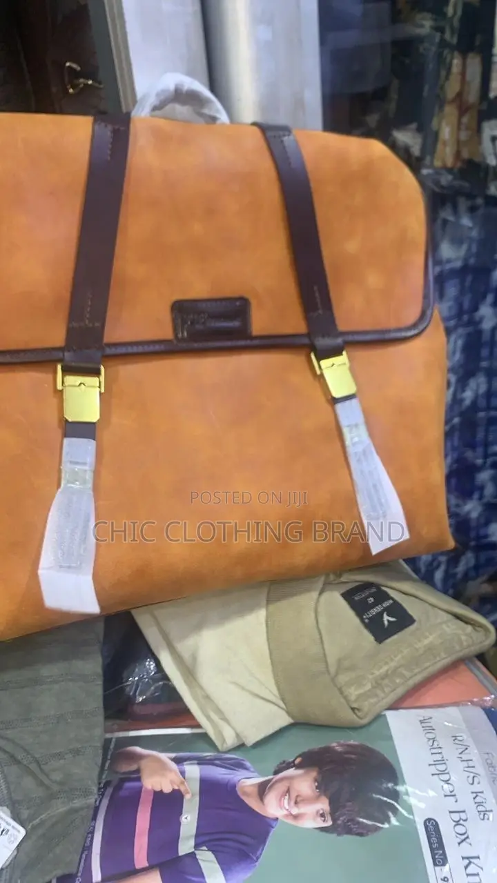 Premium Leather Office Briefcase Laptop Bag Luxury Brown Business Bag