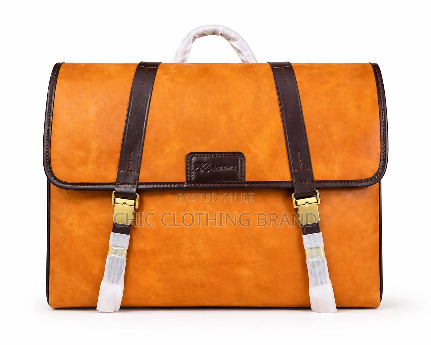 Premium Leather Office Briefcase Laptop Bag Luxury Brown Business Bag