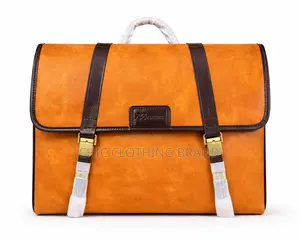 Premium Leather Office Briefcase Laptop Bag Luxury Brown Business Bag