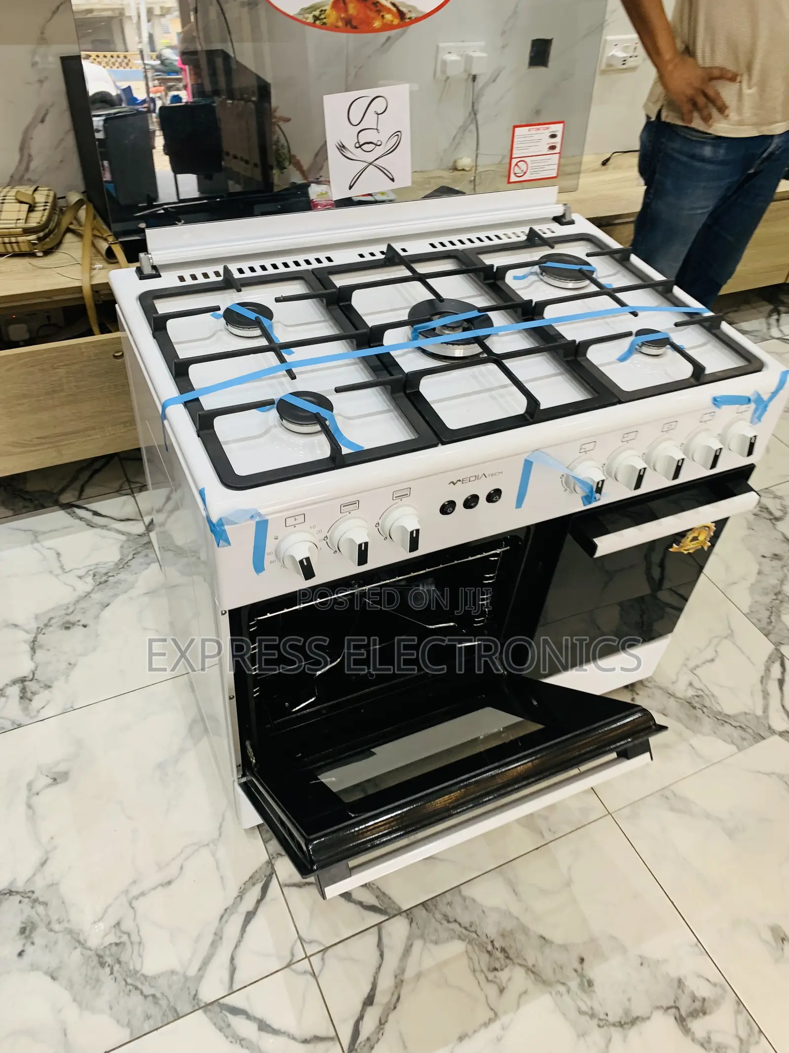 Less Expensive White Midea Tech Gas Cooker Oven Rotisserie 5b 60/90