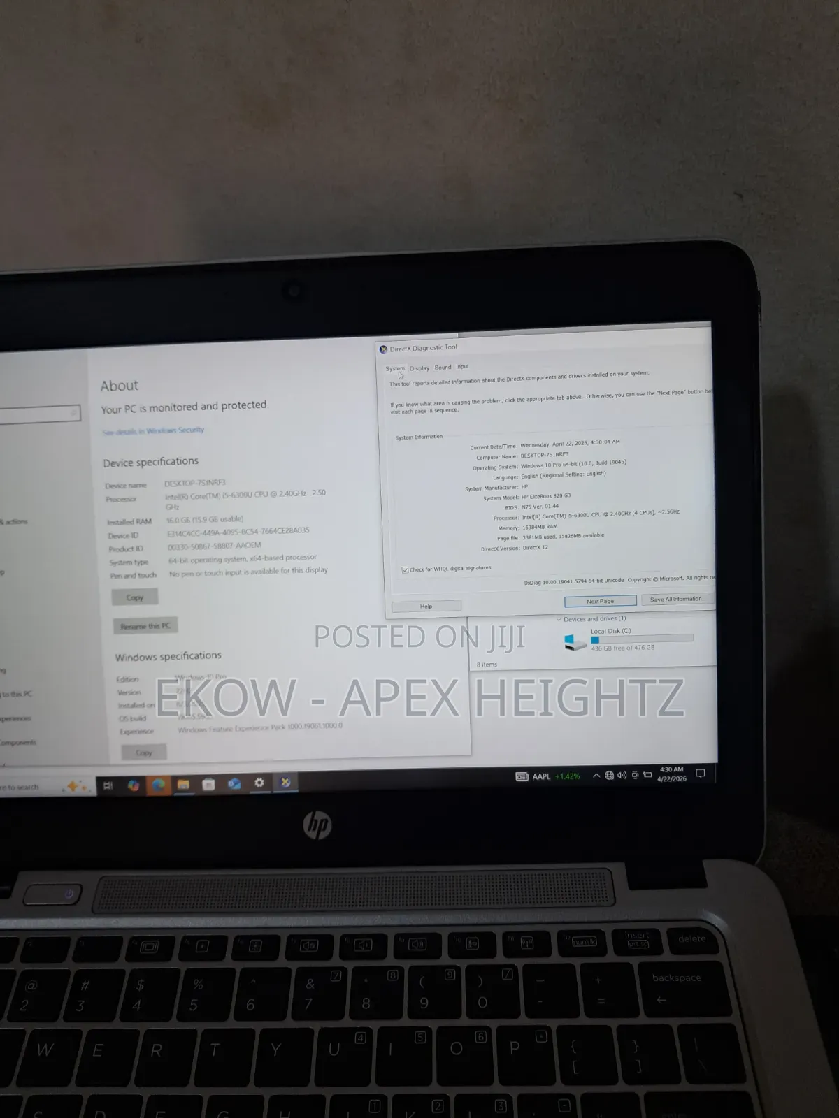 Laptop HP EliteBook 820 G3 16GB Intel Core i5 SSD 256GB