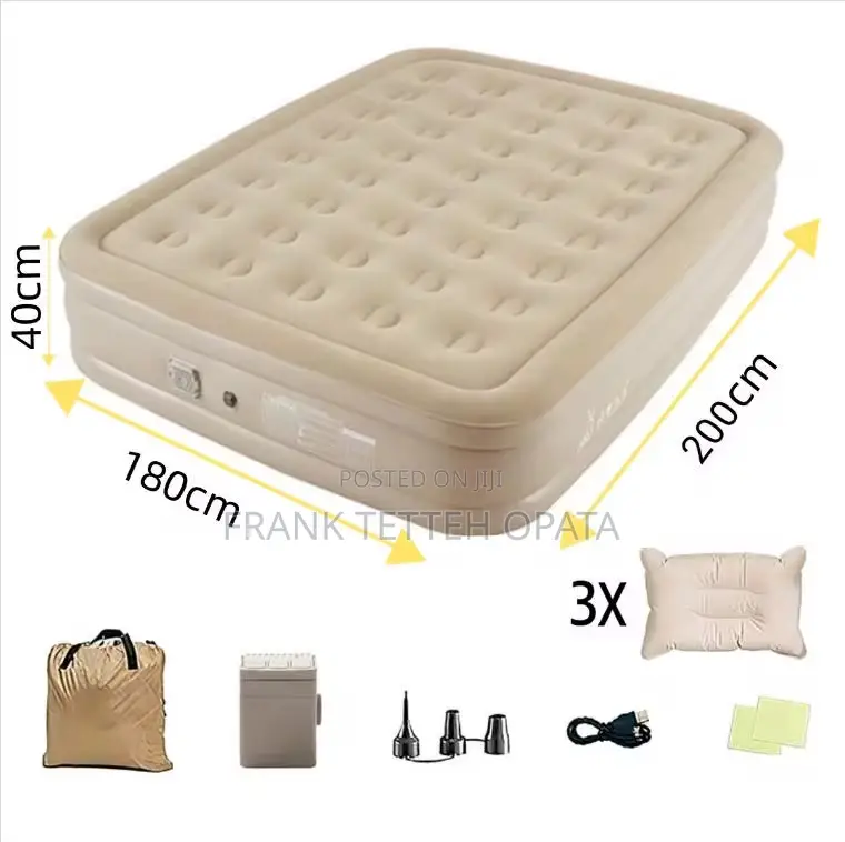 Double Mattress Inflatable With Pillow Repair Kits