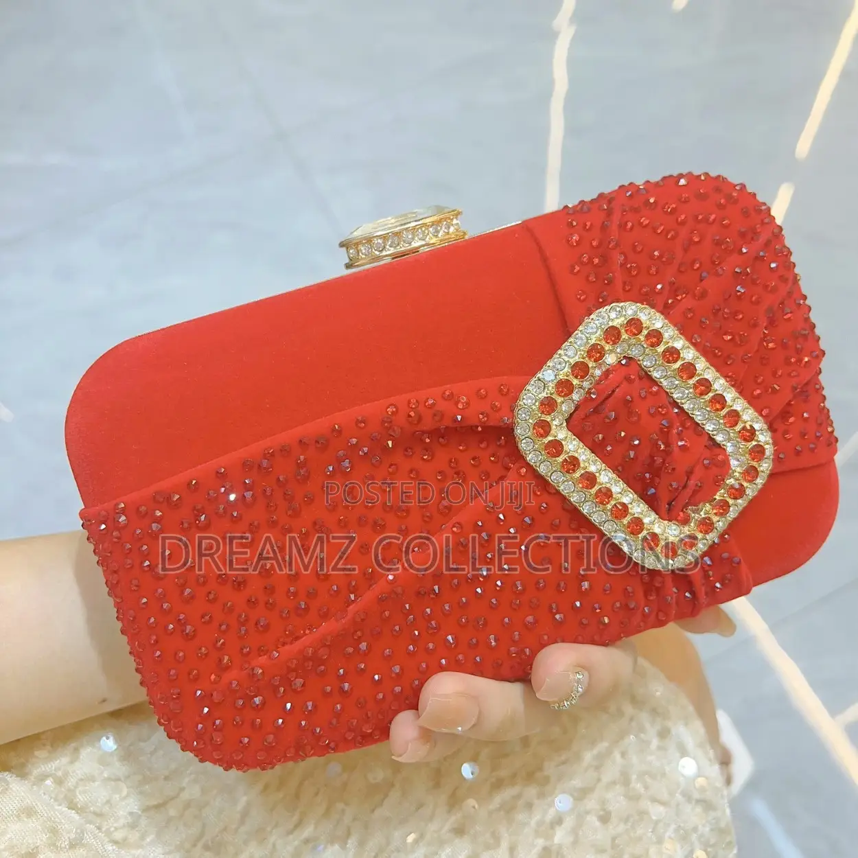 Crystal Buckle Clutch