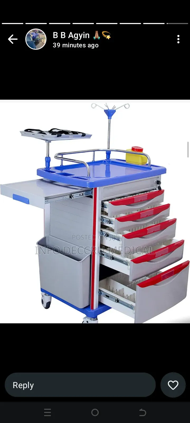 Emergency Trolley or Crash Cart