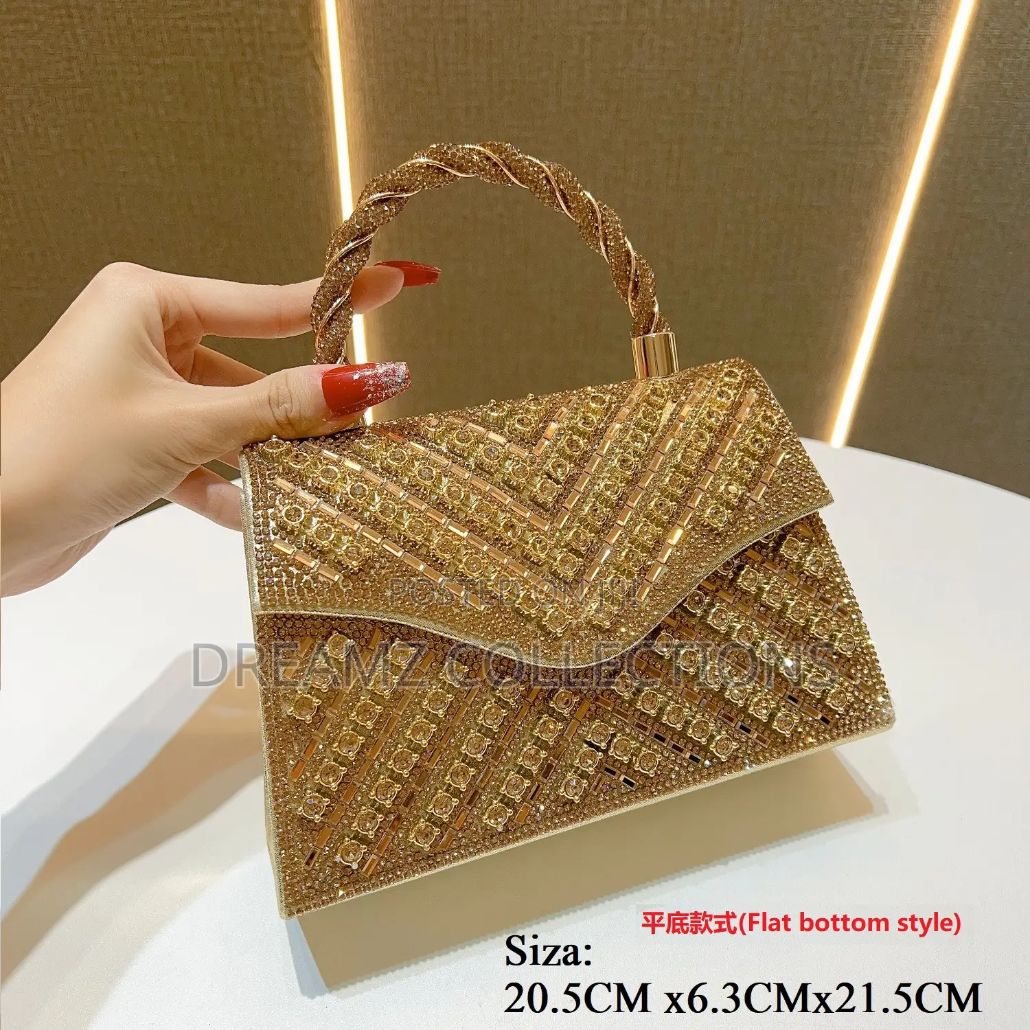 Chevron Embellished Handbag