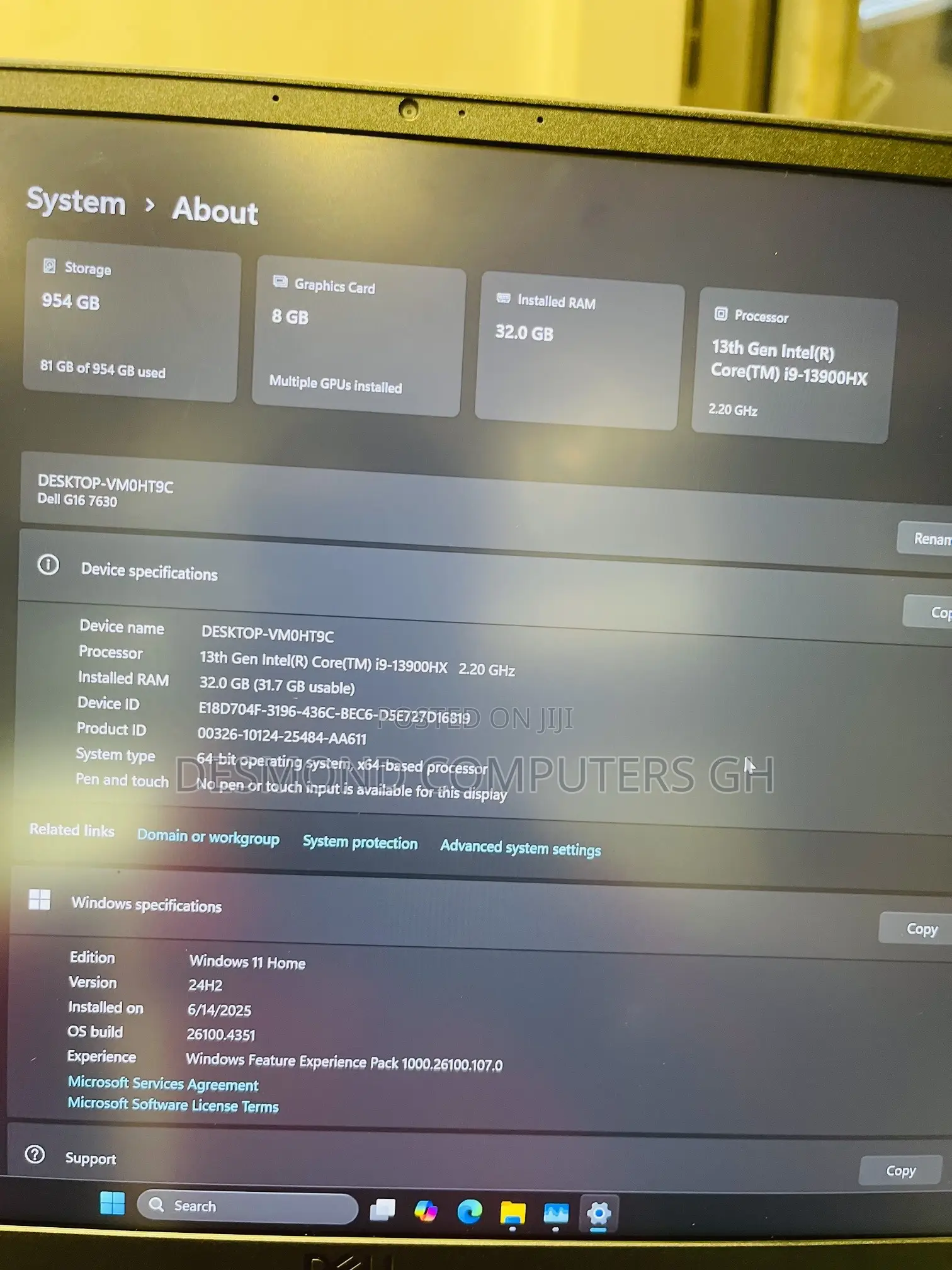 New Laptop Dell G16 7630 32GB Intel Core i9 SSD 1T