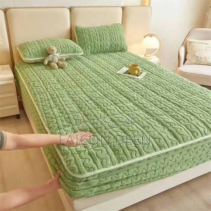 Snug ,Soft Stylish Pure Cotton Thick Fluffy Mattress Cover(In Diff Col