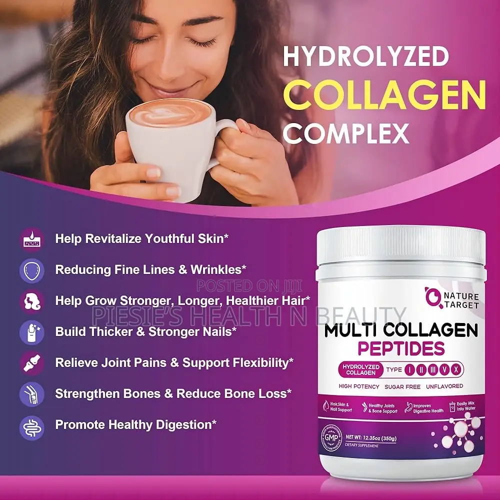 Nature Target Multi Collagen Peptides Powder - Type I, Ii, Iii, V, X