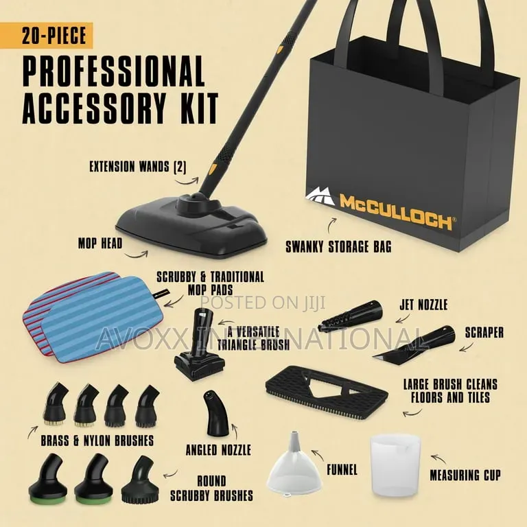 McCulloch Canister Steam Cleaner Mc1375, 90 Mins/;Car Detailing Etc